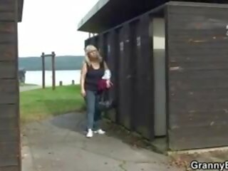 Plump prime schoolgirl fucked in a public changing room