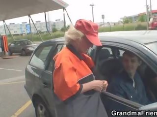 They Pick up gorgeous Grandma and Fuck Outside: Free HD dirty film 64