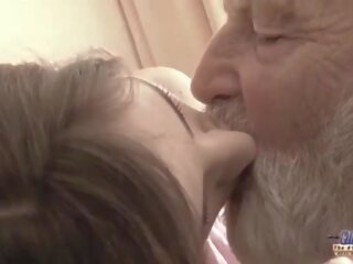 Old Young - Big member Grandpa Fucked by Teen she licks thick old man dick