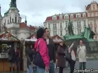 Old Tourist Is Picked Up And Screwed On Floor